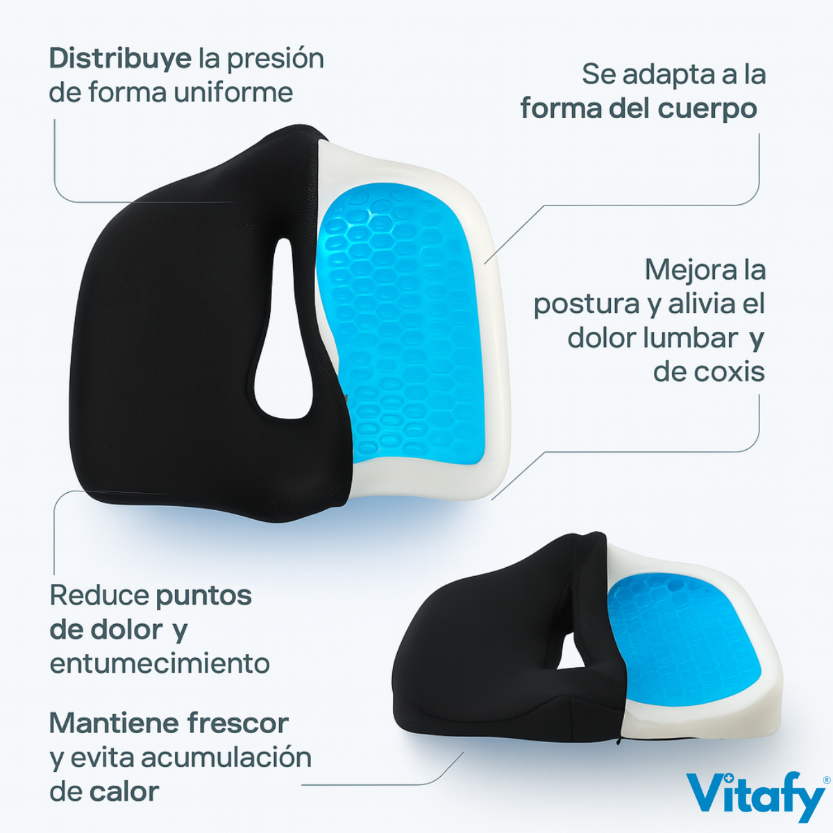 Cojín Ergonómico de Gel Viscoelástico