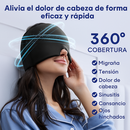 Gorro Terapéutico de Gel 360° - Alivio Instantáneo para Migraña y Dolor de Cabeza