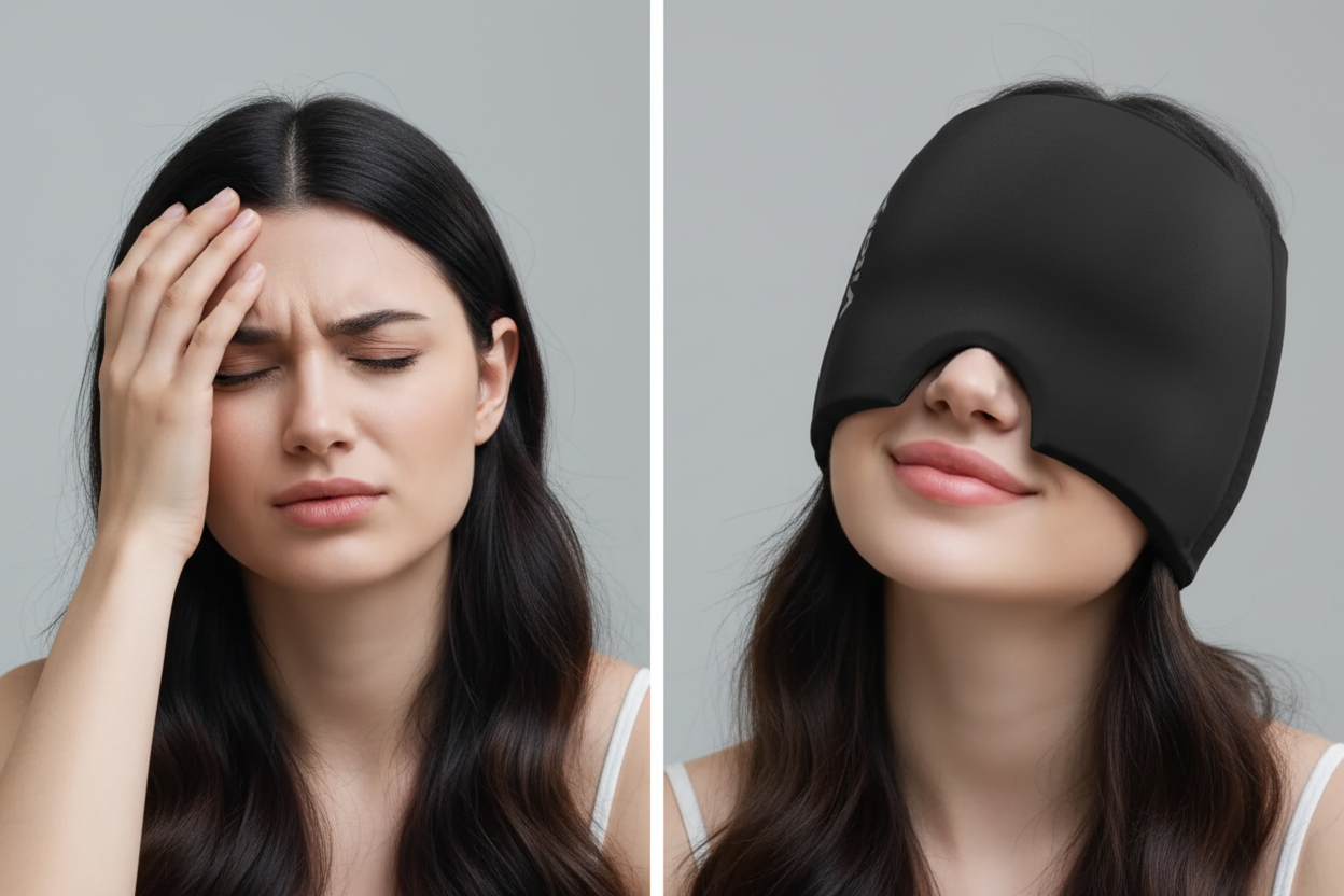 Gorro Terapéutico de Gel 360° - Alivio Instantáneo para Migraña y Dolor de Cabeza