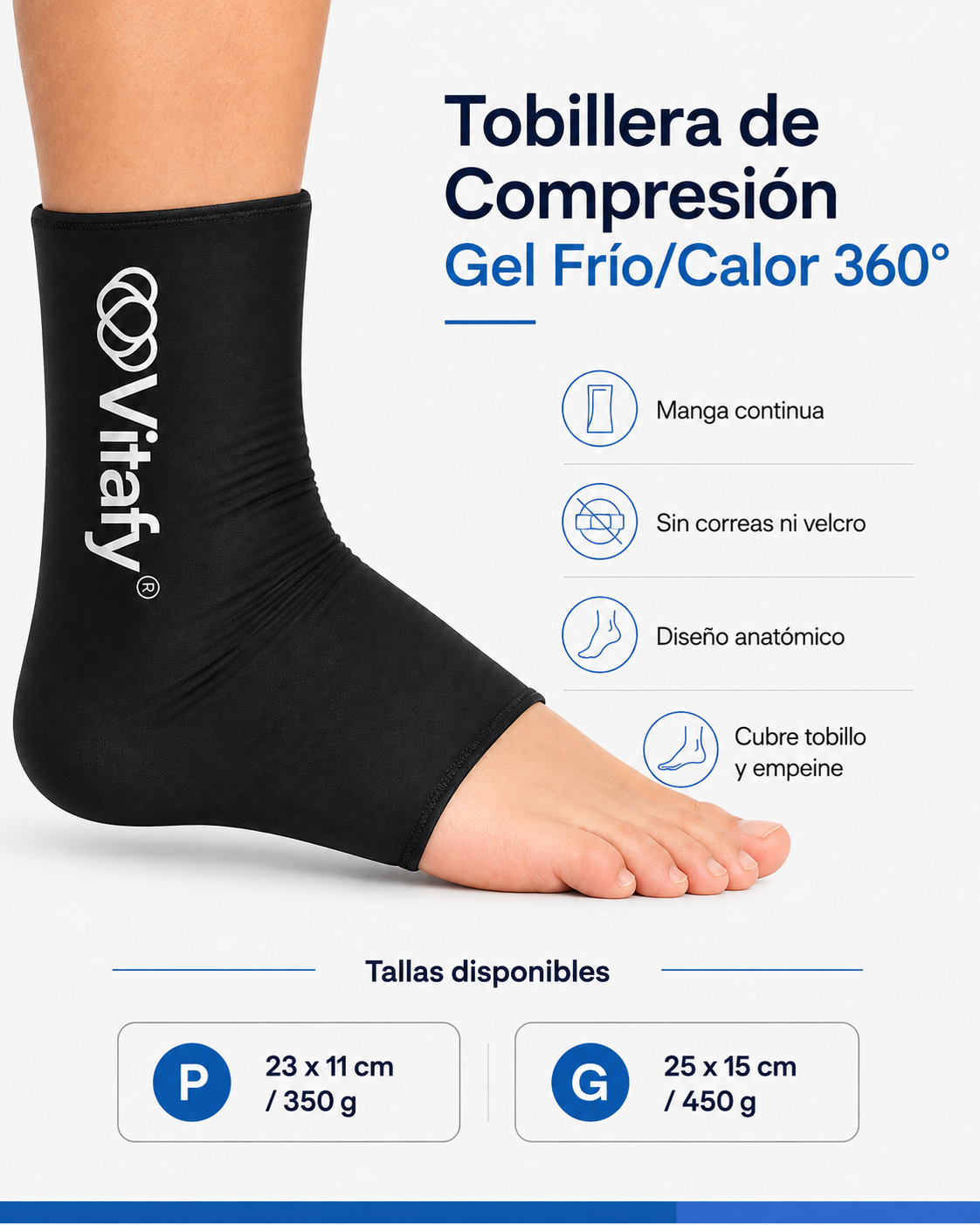 Tobillera de Compresión Gel Vitafy - características